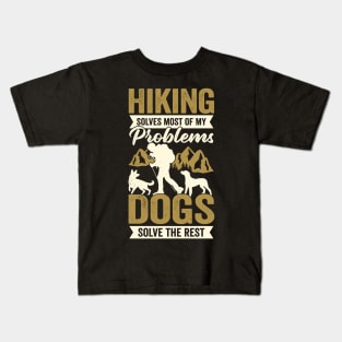 Hiking Hiker Dog Lover Gift Kids T-Shirt